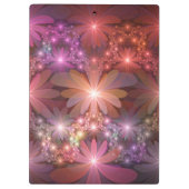 Bed of Blume farbenfrohe Shiny Abstrakte Fraktal K Klemmbrett (Rückseite)