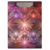 Bed of Blume farbenfrohe Shiny Abstrakte Fraktal K Klemmbrett (Vorderseite)