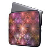 Bed of Blume farbenfrohe Shiny Abstrakte Fraktal K Laptopschutzhülle (Vorderseite Links)