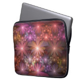 Bed of Blume farbenfrohe Shiny Abstrakte Fraktal K Laptopschutzhülle (Vorderseite Links)