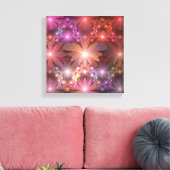 Bed of Blume farbenfrohe Shiny Abstrakte Fraktal K Leinwanddruck (Insitu (Wohnzimmer))