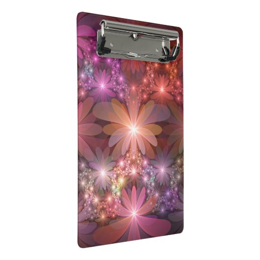 Bed of Blume farbenfrohe Shiny Abstrakte Fraktal K Mini Klemmbrett (Schrägansicht)