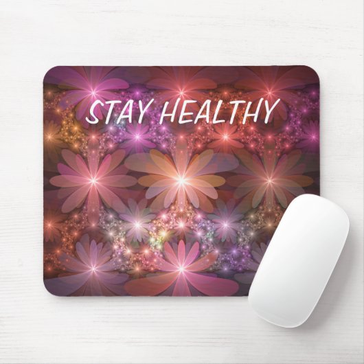 Bed of Blume farbenfrohe Shiny Abstrakte Fraktal K Mousepad (Mit Mouse)