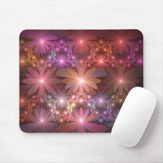 Bed of Blume farbenfrohe Shiny Abstrakte Fraktal K Mousepad (Mit Mouse)