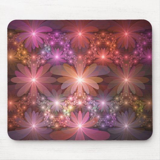 Bed of Blume farbenfrohe Shiny Abstrakte Fraktal K Mousepad (Vorne)