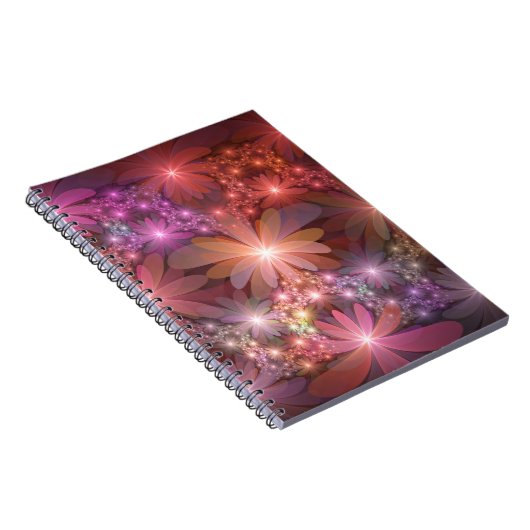 Bed of Blume farbenfrohe Shiny Abstrakte Fraktal K Notizblock (Rechte Seite)