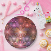 Bed of Blume farbenfrohe Shiny Abstrakte Fraktal K Pappteller (Party)