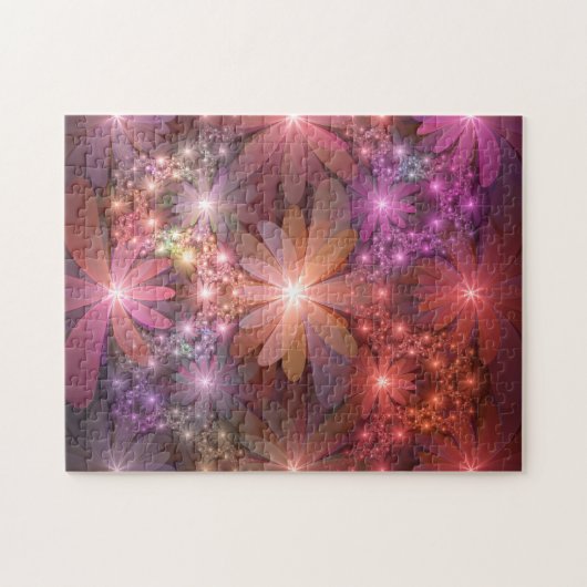 Bed of Blume farbenfrohe Shiny Abstrakte Fraktal K Puzzle (Horizontal)