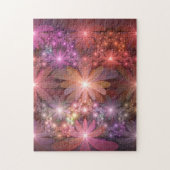 Bed of Blume farbenfrohe Shiny Abstrakte Fraktal K Puzzle (Vertikal)