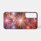 Bed of Blume farbenfrohe Shiny Abstrakte Fraktal K Samsung Galaxy Hülle (Rückseite (Horizontal))