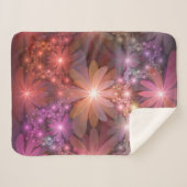 Bed of Blume farbenfrohe Shiny Abstrakte Fraktal K Sherpadecke (Vorderseite (Horizontal))