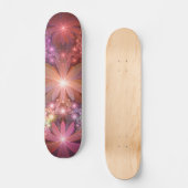 Bed of Blume farbenfrohe Shiny Abstrakte Fraktal K Skateboard (Vorderseite)