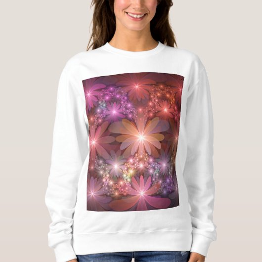 Bed of Blume farbenfrohe Shiny Abstrakte Fraktal K Sweatshirt (Vorderseite)
