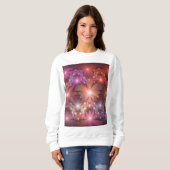 Bed of Blume farbenfrohe Shiny Abstrakte Fraktal K Sweatshirt (Vorne ganz)
