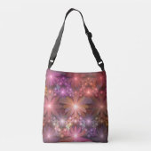 Bed of Blume farbenfrohe Shiny Abstrakte Fraktal K Tragetaschen Mit Langen Trägern (Rückseite)