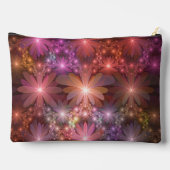 Bed of Blume farbenfrohe Shiny Abstrakte Fraktal K Zubehörtasche (Rückseite)