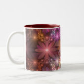 Bed of Blume farbenfrohe Shiny Abstrakte Fraktal K Zweifarbige Tasse (Links)