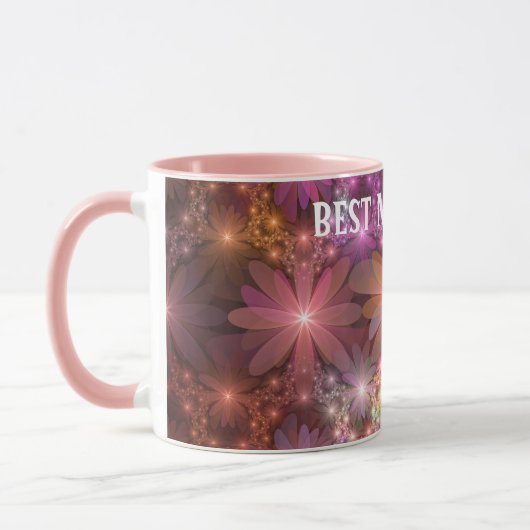 Bed of Blume Shiny Abstraktes Fraktal Kunst, Dicht Tasse (Links)