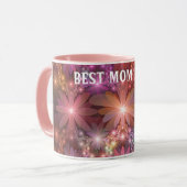 Bed of Blume Shiny Abstraktes Fraktal Kunst, Dicht Tasse (Vorderseite Links)