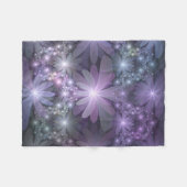 Bed of Blume Trendy Shiny Abstraktes Fraktal Kunst Fleecedecke (Vorderseite (Horizontal))