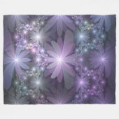 Bed of Blume Trendy Shiny Abstraktes Fraktal Kunst Fleecedecke (Vorderseite (Horizontal))