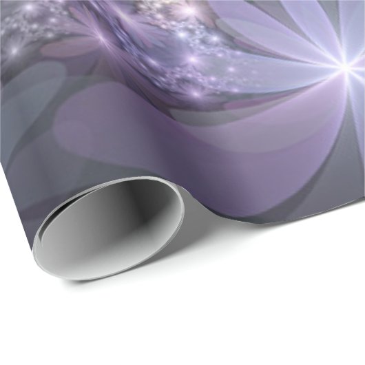 Bed of Blume Trendy Shiny Abstraktes Fraktal Kunst Geschenkpapier (Rolleneckpunkt)