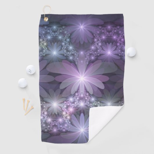 Bed of Blume Trendy Shiny Abstraktes Fraktal Kunst Golfhandtuch (Insitu)