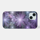 Bed of Blume Trendy Shiny Abstraktes Fraktal Kunst iPhone 15 Hülle (Rückseite (Horizontal))