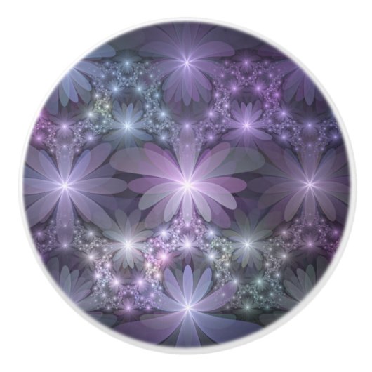 Bed of Blume Trendy Shiny Abstraktes Fraktal Kunst Keramikknauf (Vorderseite)