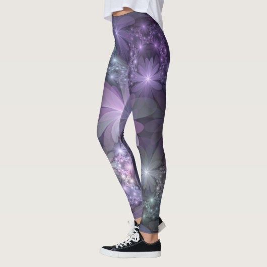 Bed of Blume Trendy Shiny Abstraktes Fraktal Kunst Leggings (Links)