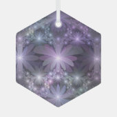 Bed of Blume Trendy Shiny Abstraktes Fraktal Kunst Ornament Aus Glas (Vorderseite)