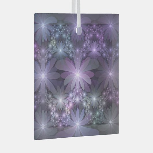 Bed of Blume Trendy Shiny Abstraktes Fraktal Kunst Ornament Aus Glas (Vorderseite Rechts)