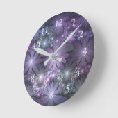Bed of Blume Trendy Shiny Abstraktes Fraktal Kunst Runde Wanduhr (Winkel)