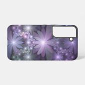 Bed of Blume Trendy Shiny Abstraktes Fraktal Kunst Samsung Galaxy Hülle (Rückseite (Horizontal))