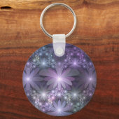 Bed of Blume Trendy Shiny Abstraktes Fraktal Kunst Schlüsselanhänger (Rückseite)