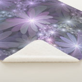 Bed of Blume Trendy Shiny Abstraktes Fraktal Kunst Sherpadecke (3/4)