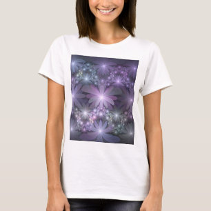 Bed of Blume Trendy Shiny Abstraktes Fraktal Kunst T-Shirt