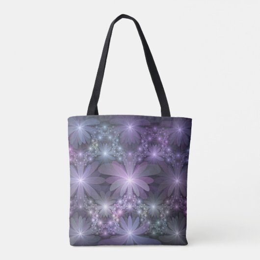 Bed of Blume Trendy Shiny Abstraktes Fraktal Kunst Tasche (Rückseite)