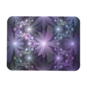 Bed of Flowers Trendy Shiny Abstract Fractal Art Magnet (Horizontal)