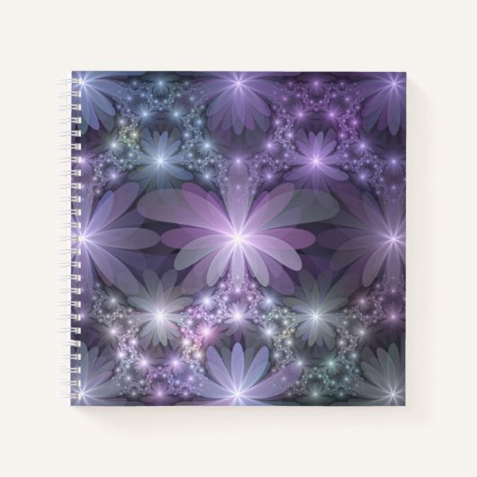 Bed of Flowers Trendy Shiny Abstract Fractal Art Notizblock (Vorderseite)