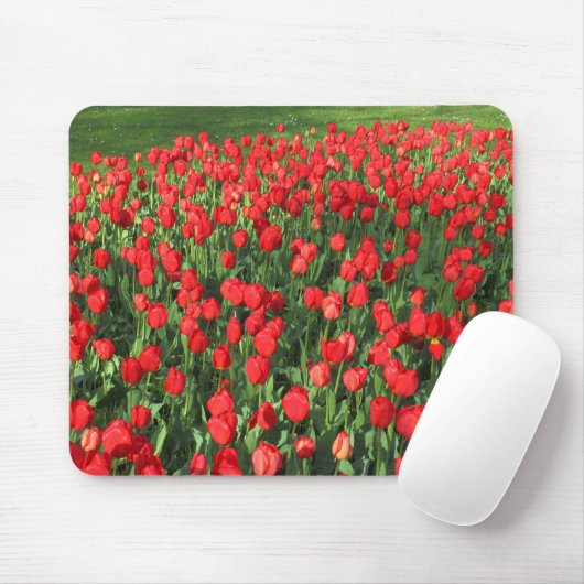 Bed of Red Tulips 02 Mousepad (Mit Mouse)