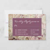 Bed of Rose & Amaranth Pink RSVP Karten (Vorderseite)