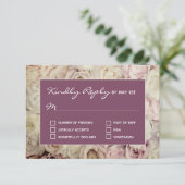 Bed of Rose & Amaranth Pink RSVP Karten (Stehend Vorderseite)