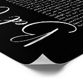 Bed of Rose Black Script Song Lyric Print Poster (Ecke)