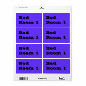 Bed Room 1 Moving Labels in blau (Vorne)