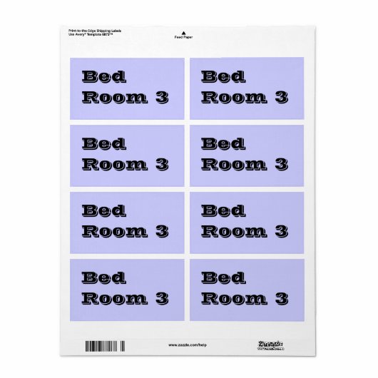 Bed Room 3 Moving Labels in Extra hellblau (Vorne)