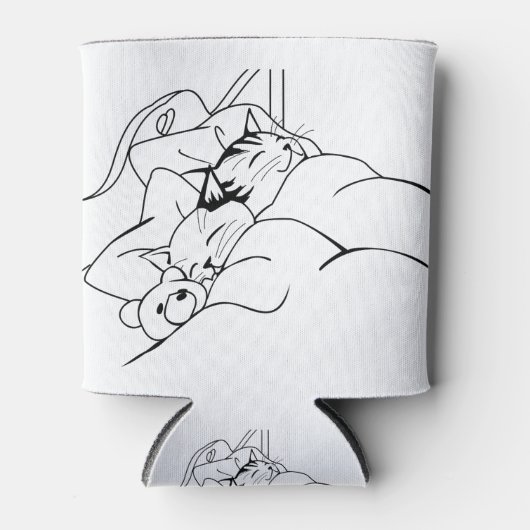 Bed Sleep Cat Dream Kitten Gute Freunde Dosenkühler (Vorderseite)