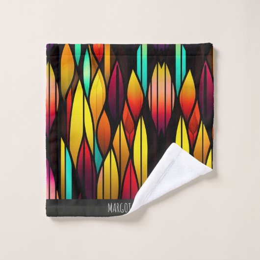 Bed Stached Glass cattails Mosaik Muster Badhandtuch Set (Waschlappen)