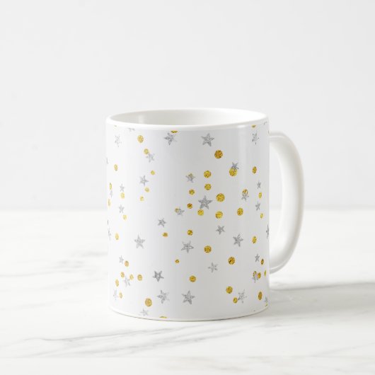 Bedachte Gold- und Silberkaffee-Tasse Kaffeetasse (VorderseiteRechts)