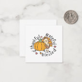 Bedachtungsvoll dankbar gesegneter Erntedank Funny Mitteilungskarte (Vorderseite/Rückseite Beispiel)